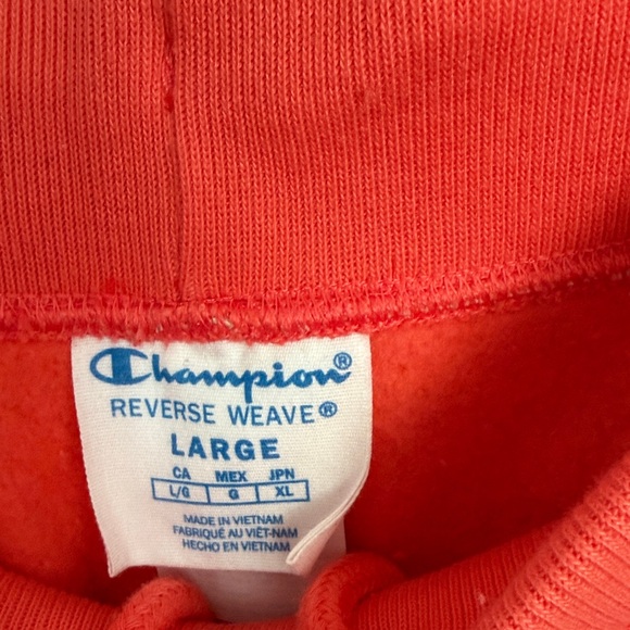 Champion Red Joggers with White Allover Script - Picture 2 of 2
